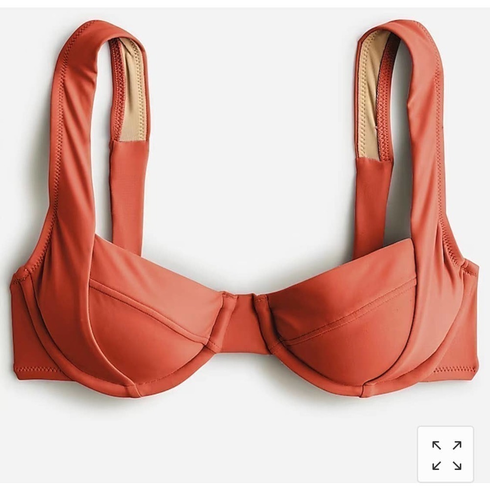 J. Crew Cross-back underwire bikini top Wildfire Red Women's Size 36DD NWT